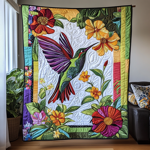 Hummingbird Blooming Flight WN2509016CL Quilt