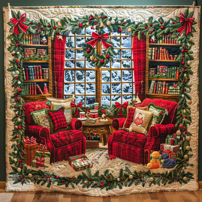 Warmy Christmas Eve Library WP3010049CL Quilt