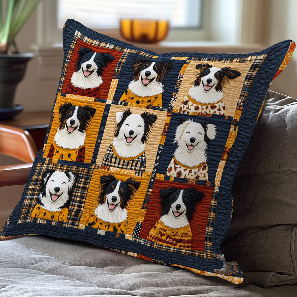 Cheery Border Collies WN0310092CL Quilt Pillow Case