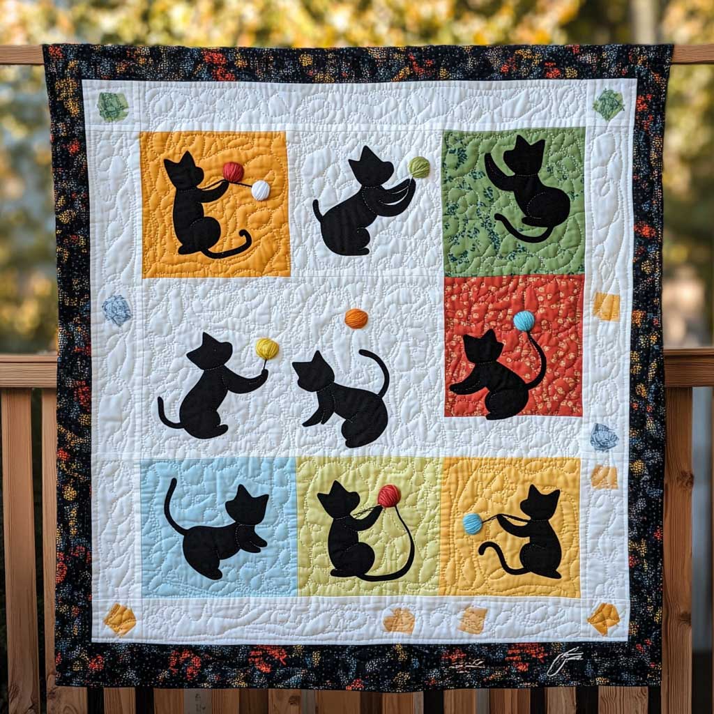 Naughty Cat Patchwork WP1709020CL Quilt