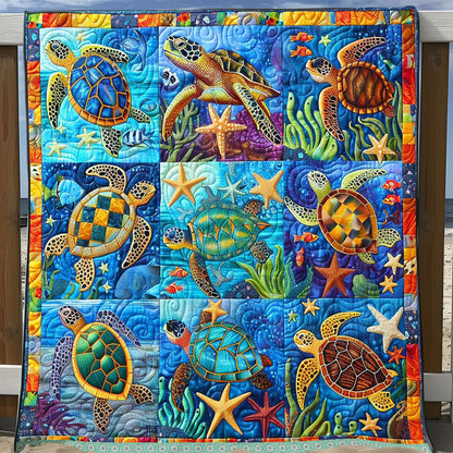 Vibrant Turtle Patchwork WP0509050CL Quilt