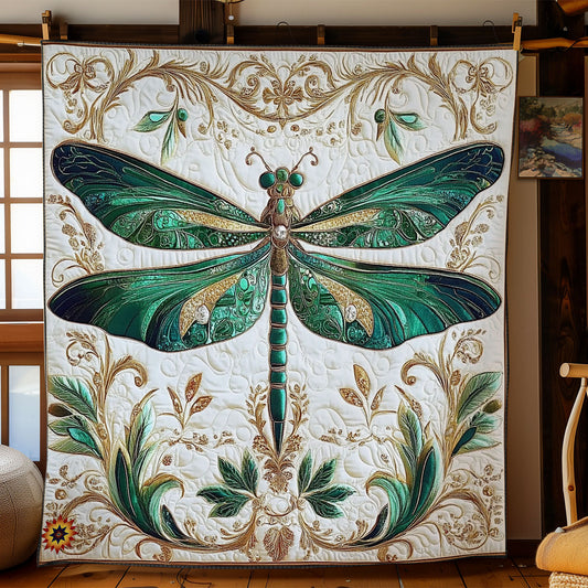 Green Dragonfly WY0312046CL Quilt