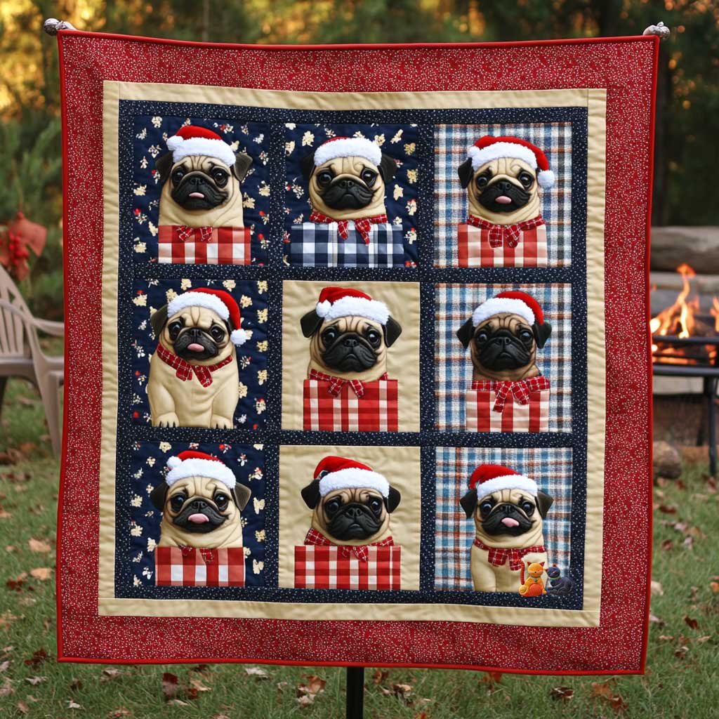 Pug And Presents Delight WN0810022CL Quilt