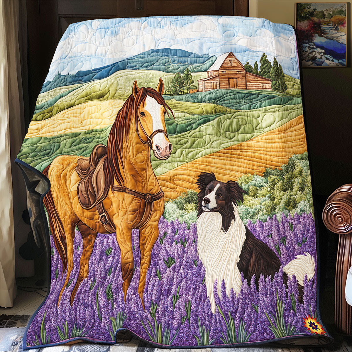 Horse And Border Collie WY1911102CL Quilt