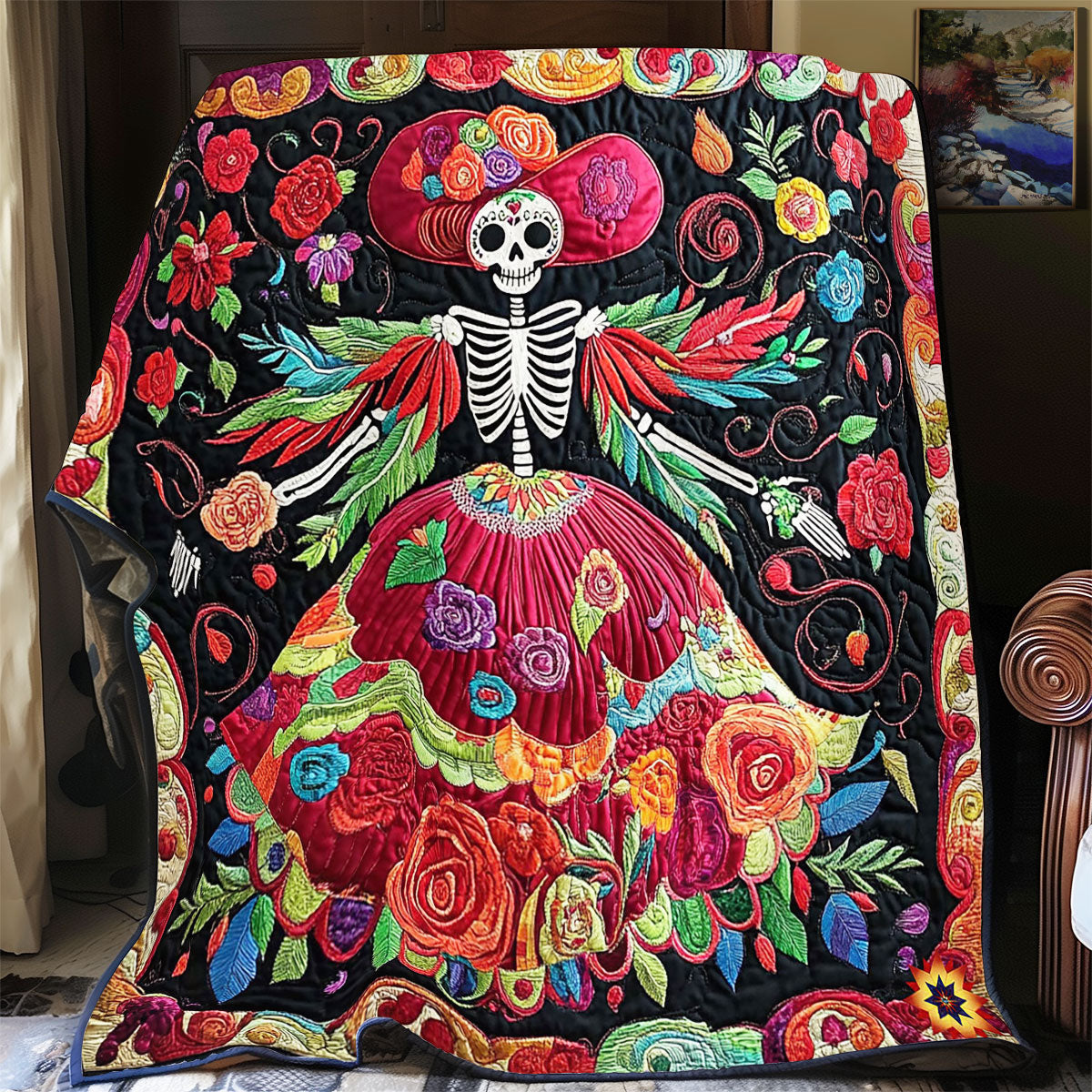 Hippie Skeleton WY1912044CL Quilt