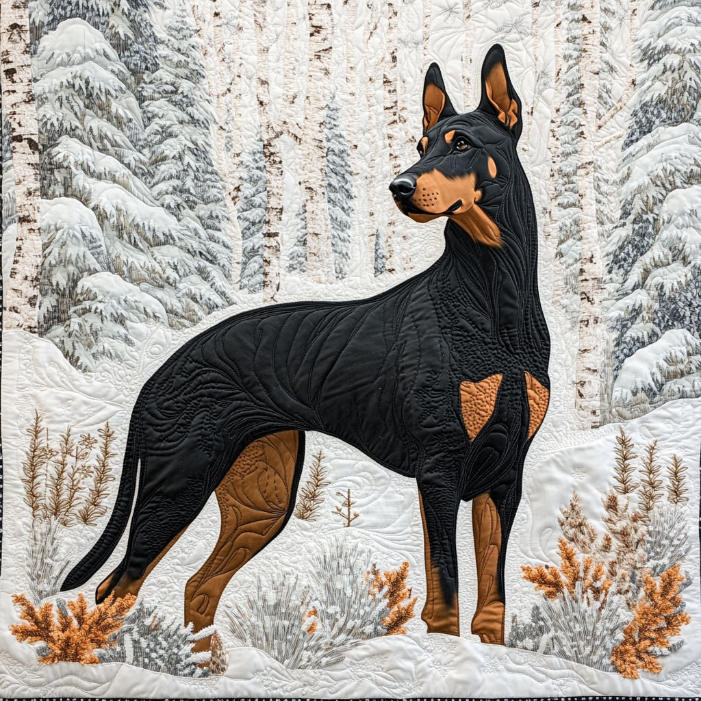 Doberman Dog Winter WT2702092CL Quilt