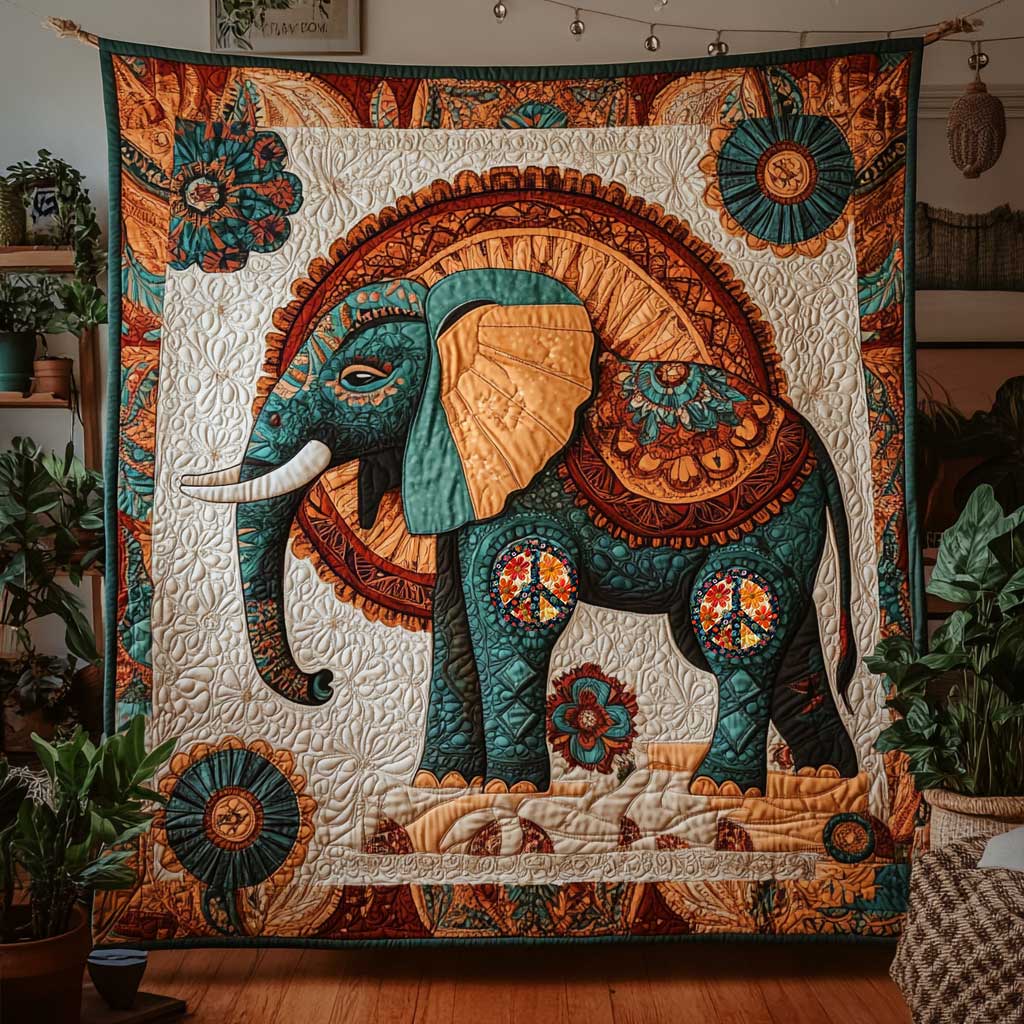 Majestic Mandala Elephant WN0711008CL Quilt
