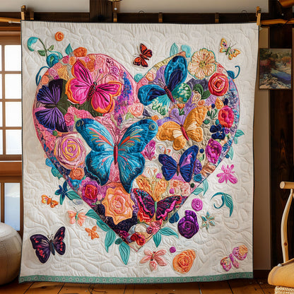 Butterfly Heart WX1112007CL Quilt