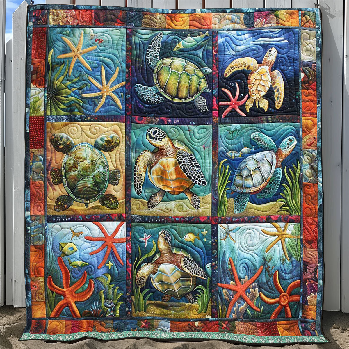 Turtle Starfish Habitat WP0409050CL Quilt