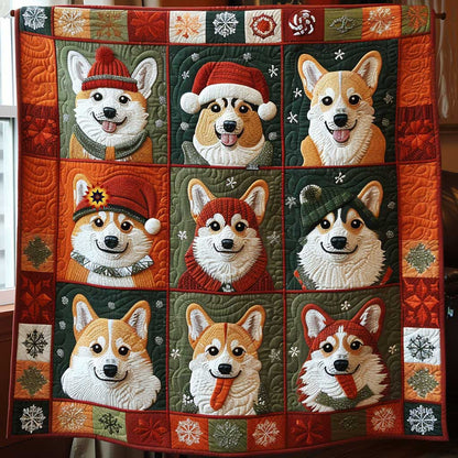 Funny Corgi Winter Collection WP1710036CL Quilt