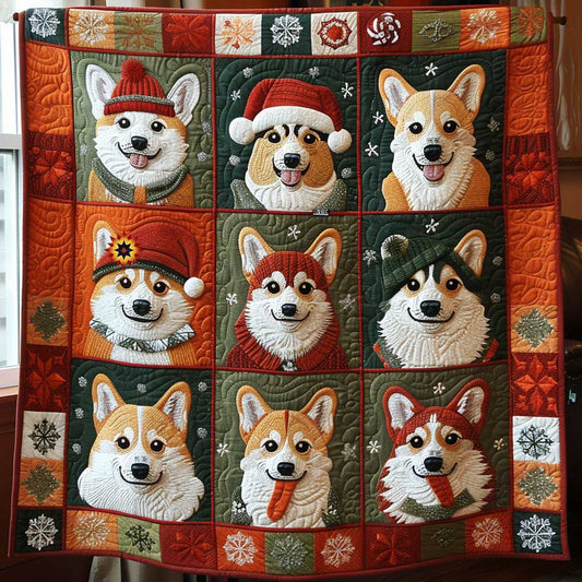 Funny Corgi Winter Collection WP1710036CL Quilt