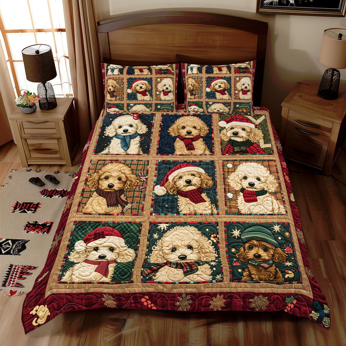 Christmas Poodle WJ1710027CL Duvet Cover Set