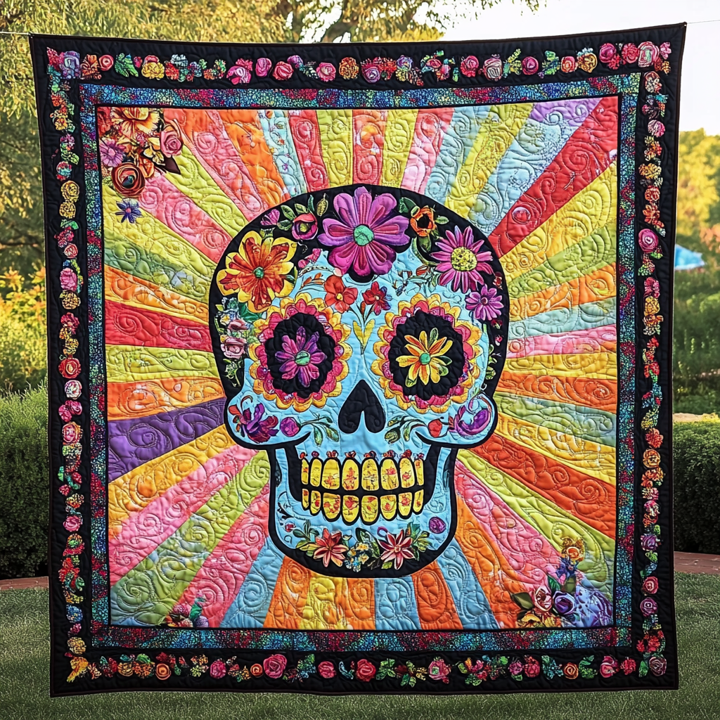 Vibrant Skull WG1001022CL Quilt