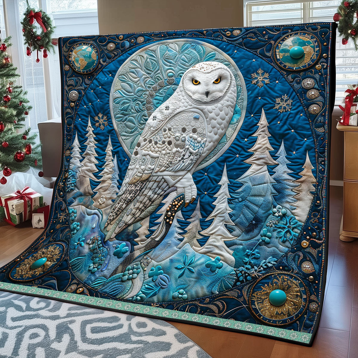 Winter Snowfall Owl WP0609044CL Quilt