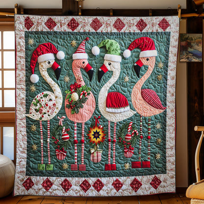 Christmas Flamingo Cheer WN0512037CL Quilt