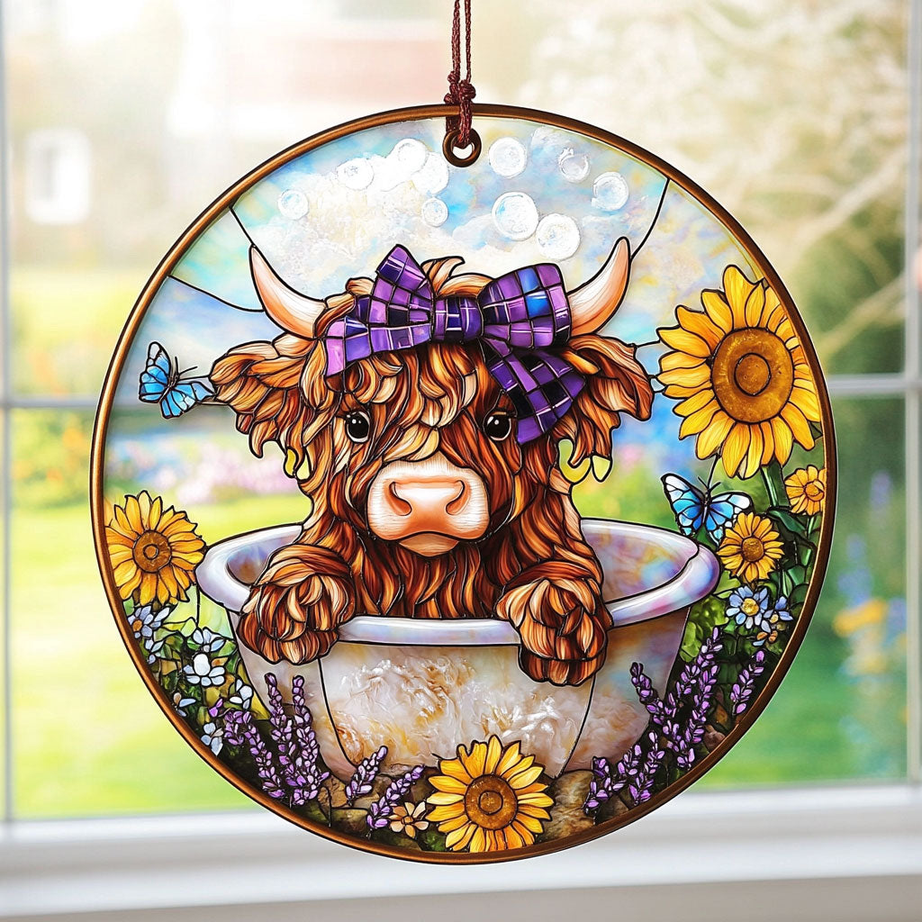 Cow Sunflower WT2702149CL Suncatcher