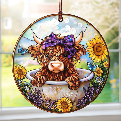 Cow Sunflower WT2702149CL Suncatcher