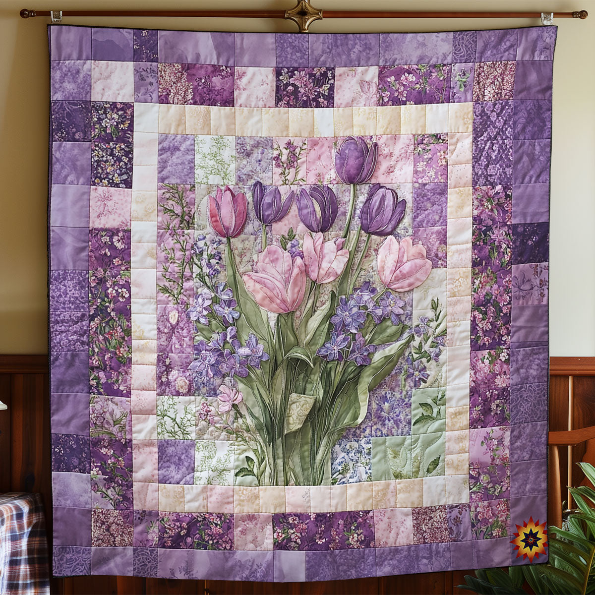 Purple Tulip WY1911046CL Quilt