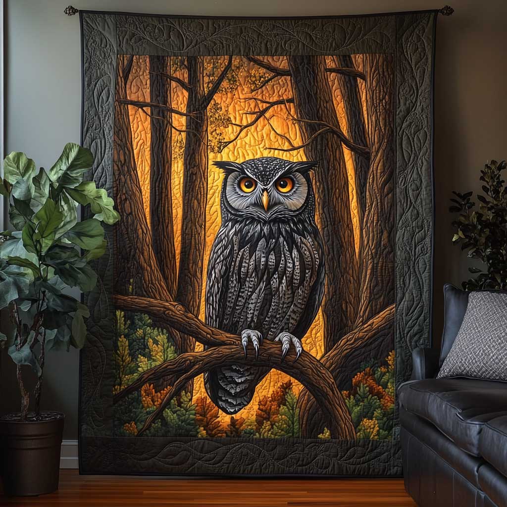 Dark Forest Owl WP1709013CL Quilt