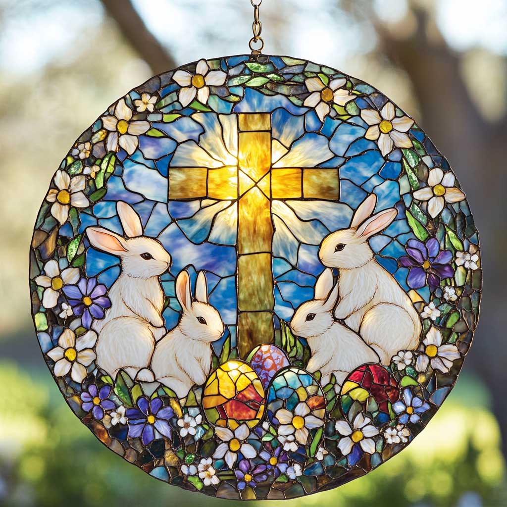 Rainbow Rabbit WN0402018CL Suncatcher