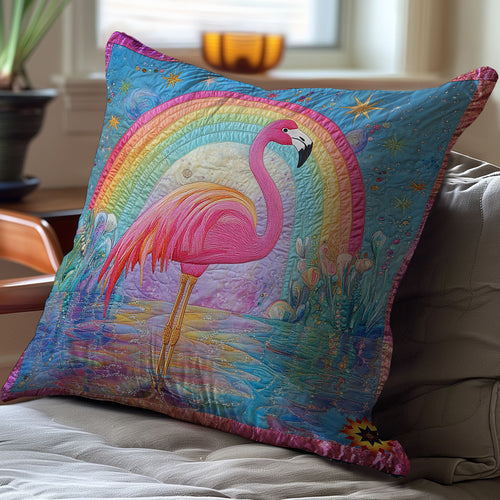 Rainbow Flamingo WY2212018CL Quilt Pillow Case