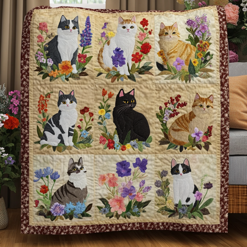 Floral Cat Lover YR3012032CL Quilt