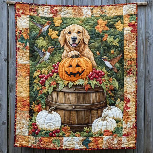 Golden Retriever Pumpkin Snaps WN2709094CL Quilt