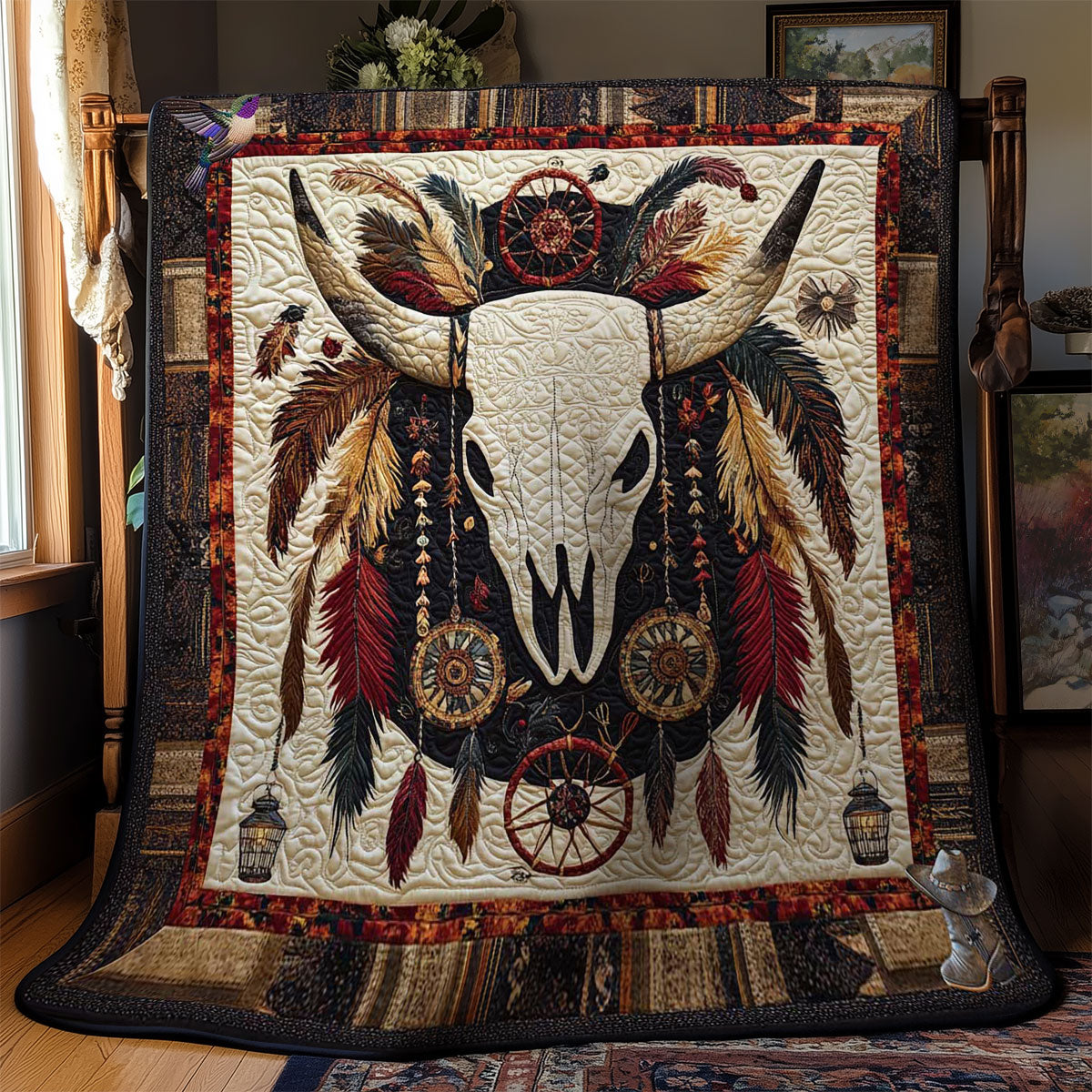 Native Cow Skull WN0412082CL Quilt