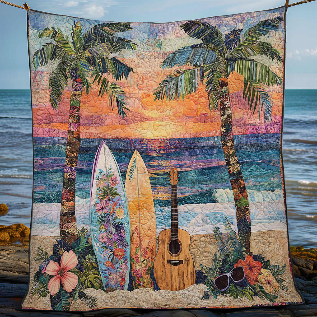 Surfing Sunset WY1302004CL Quilt
