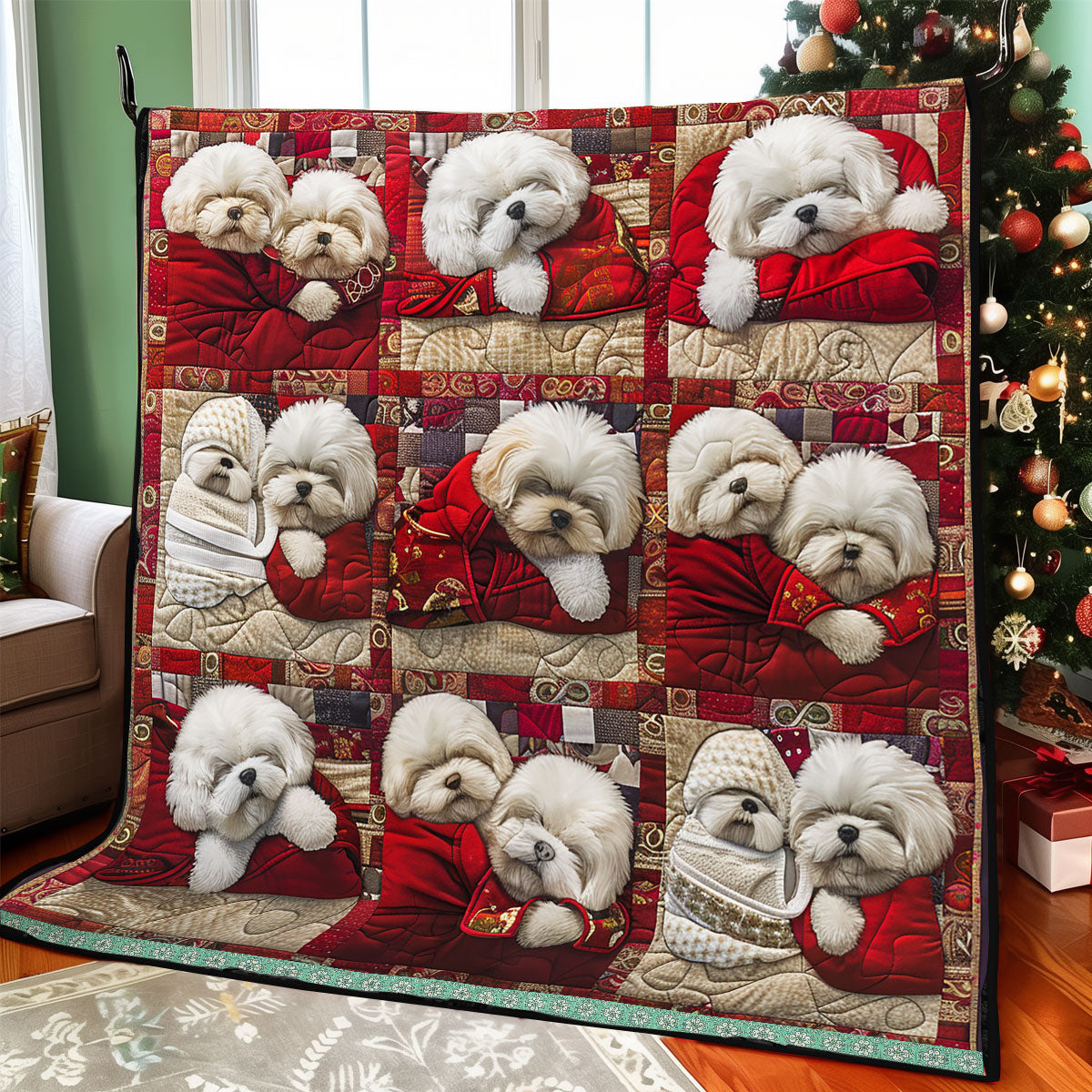 Chilling Bichon WP0609014CL Quilt
