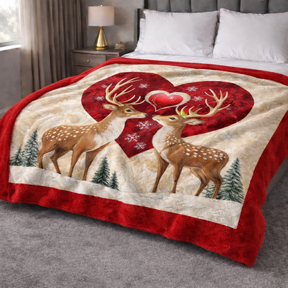Deer Love QA2101005CL Faux Fur Throw Blanket