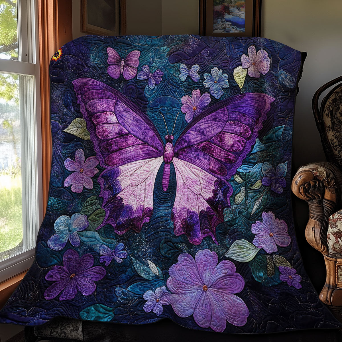 Purple Butterfly WY2311043CL Quilt