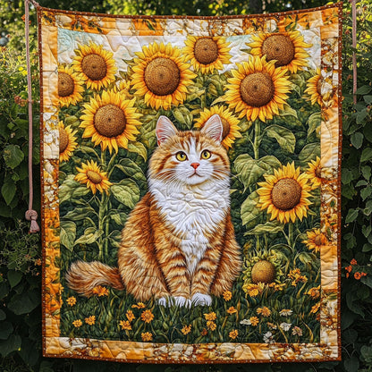Cute Cat Sunflower WT0602009CL Quilt