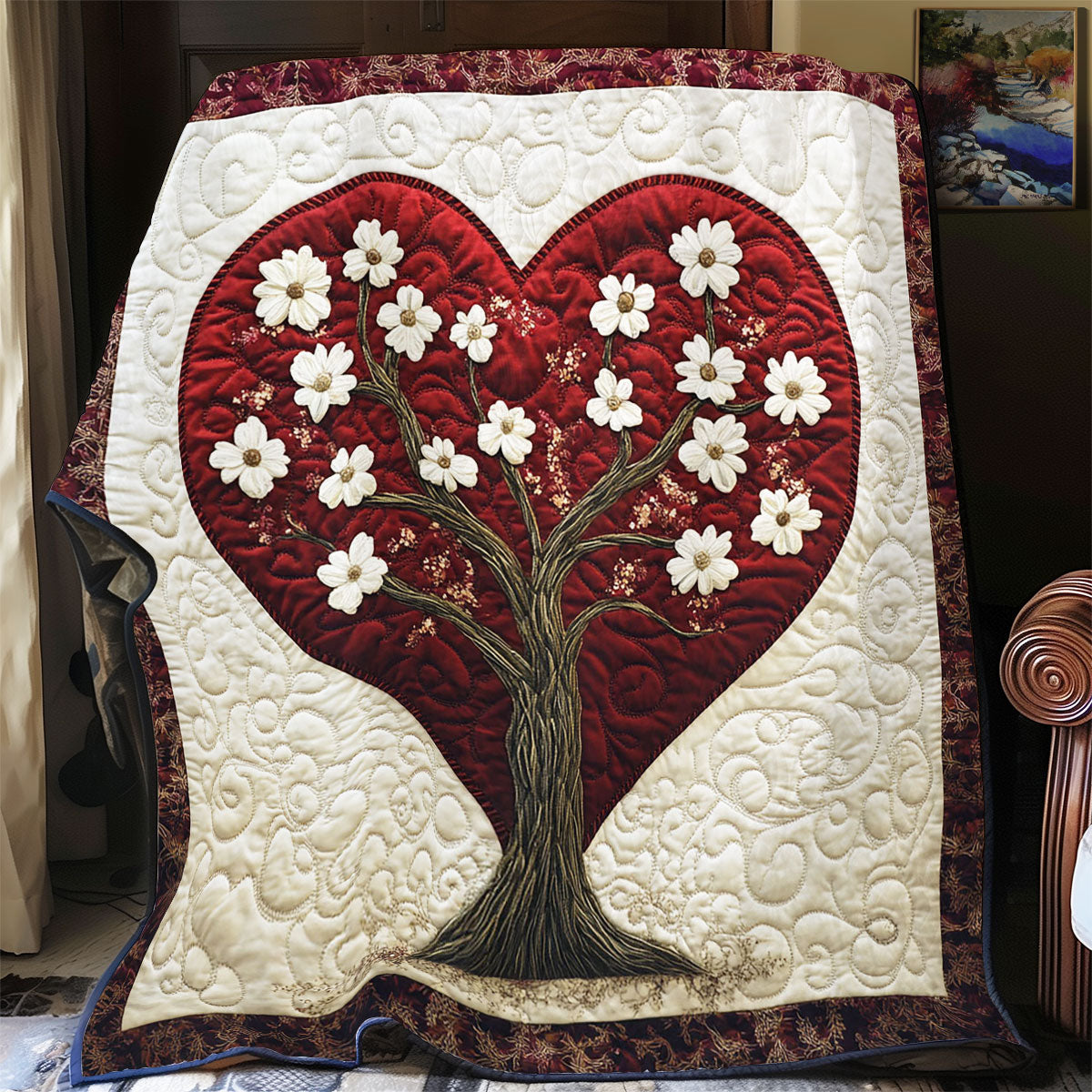 Flower Tree Heart WY1502007CL Quilt