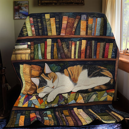 Sleeping Bookshelves Cat WY1911075CL Quilt