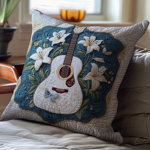 Guitar In Lilies Forest WY0101016CL Quilt Pillow Case