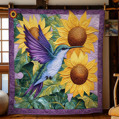 Sunflower Hummingbird WY2111027CL Quilt