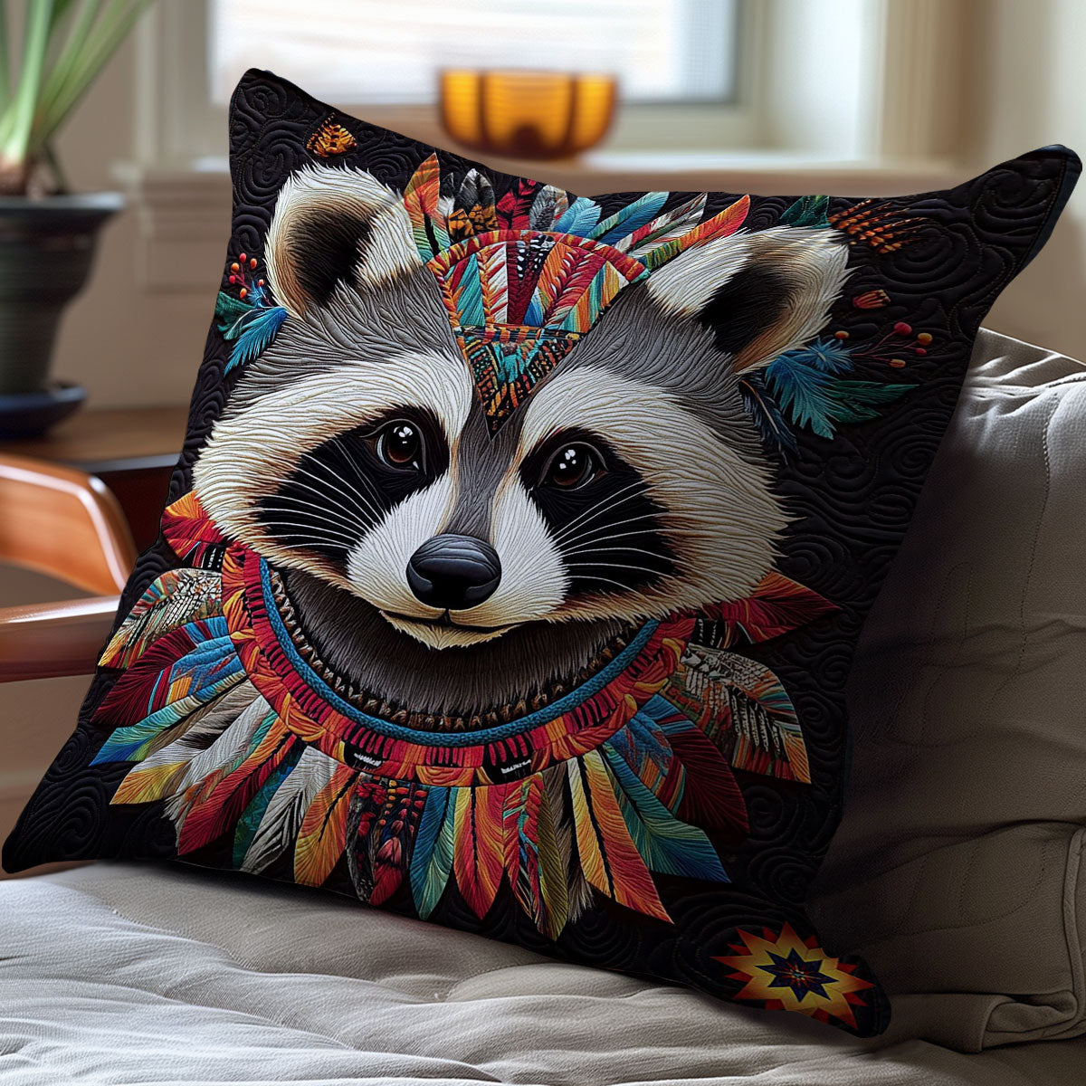 Feather Raccoon WY1412003CL Quilt Pillow Case