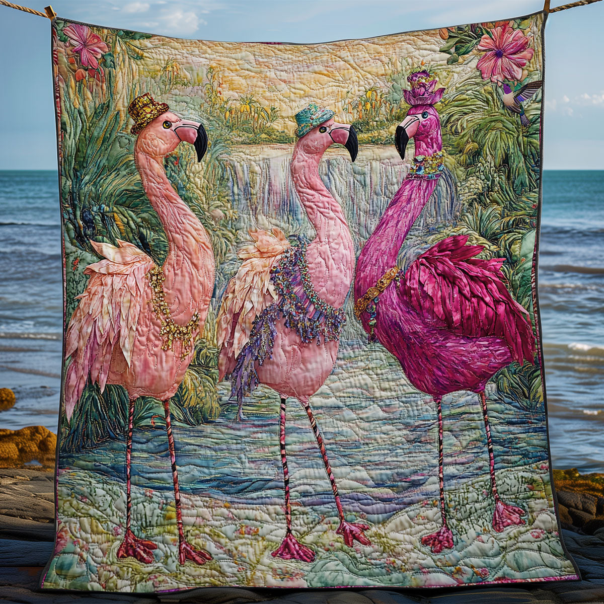 Lady Flamingo WY1311013CL Quilt
