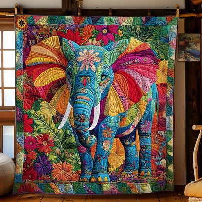 Patchwork Portrait Elephant WY2312051CL Quilt