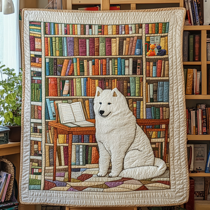 Samoyed's Quiet Library WN0310027CL Quilt