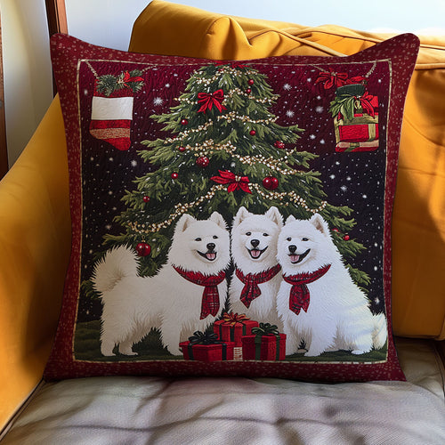 Christmas Samoyed WJ0411033CL Quilt Pillow Case