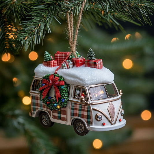 Snowy Drive Camper Van WN0411086CL Christmas Ornament