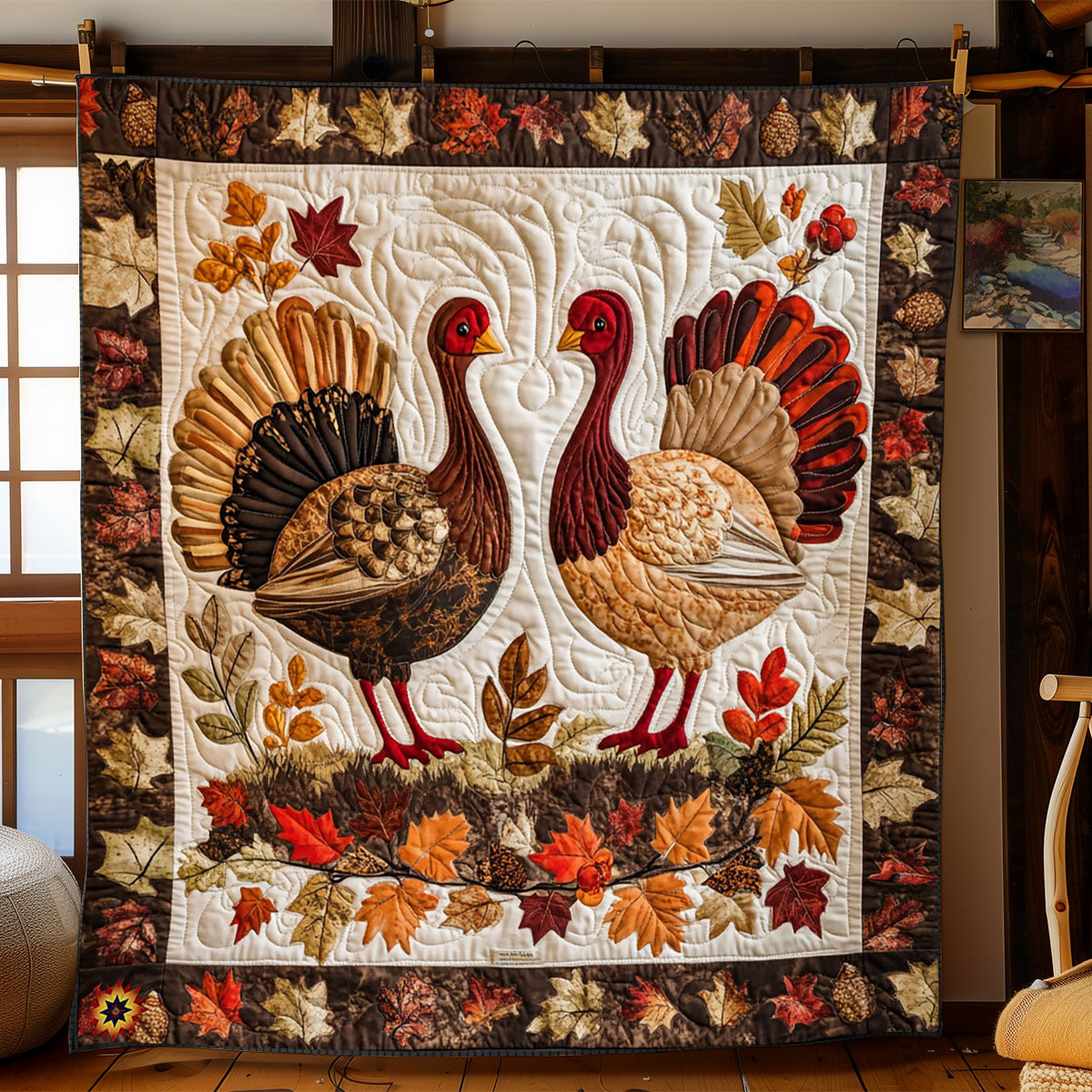 Rustic Turkey Charm WJ2512022CL Quilt