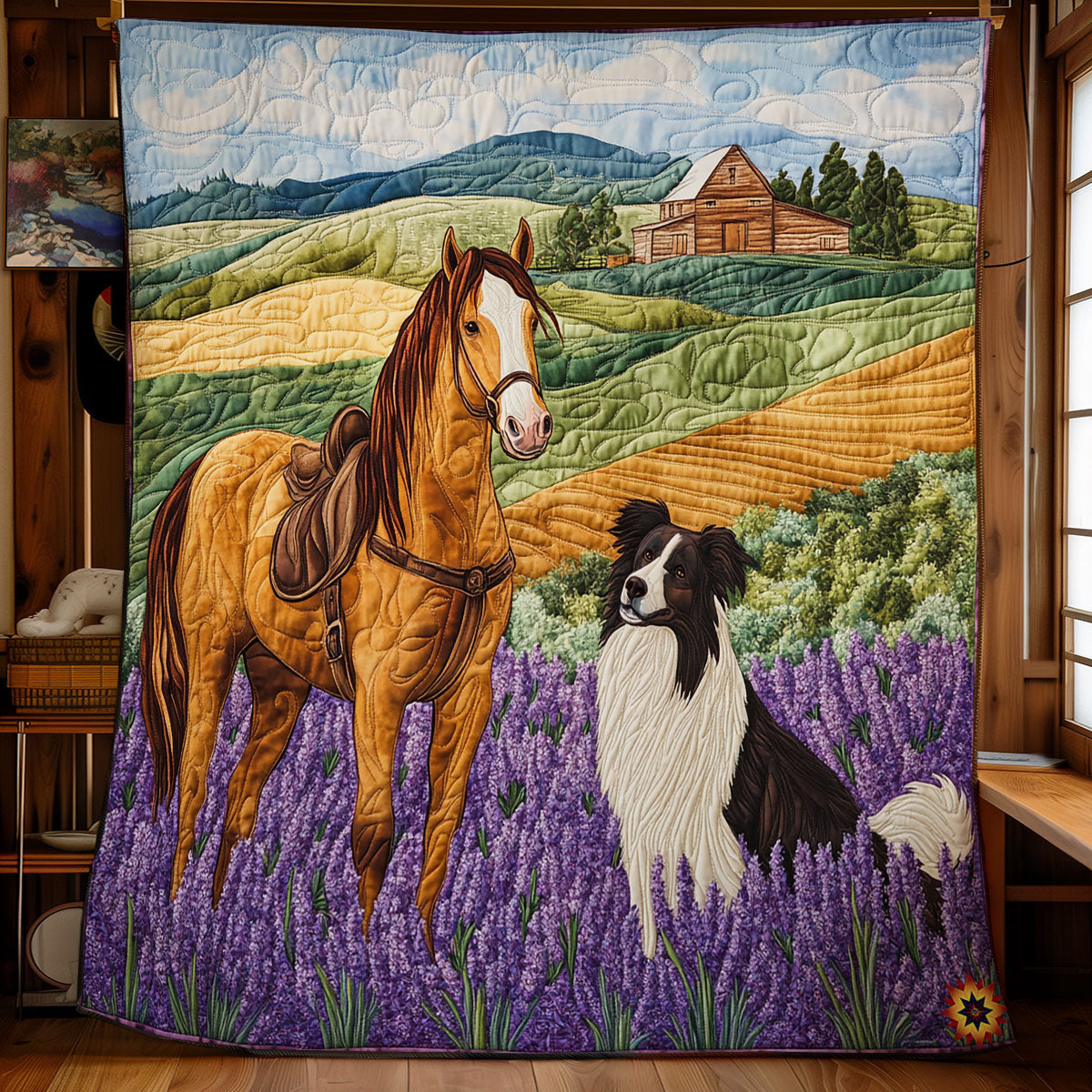 Horse And Border Collie WY1911102CL Quilt