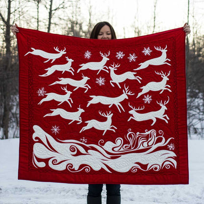 Silhouette Reindeer Christmas WP1809018CL Quilt