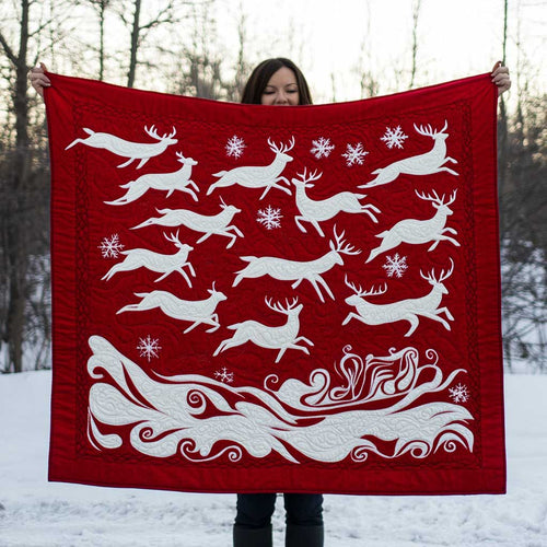 Silhouette Reindeer Christmas WP1809018CL Quilt