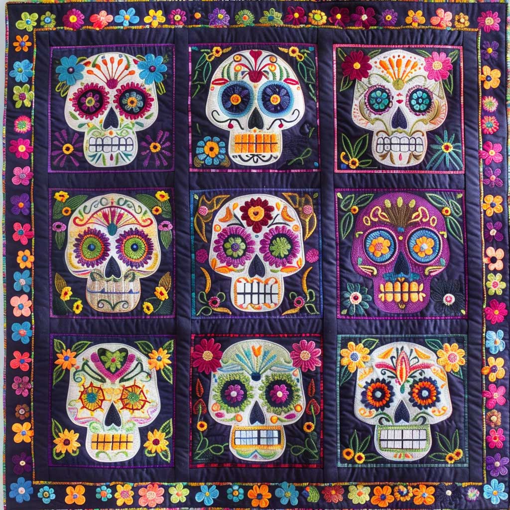 Calavera Sugar Skulls WJ2009006CL Quilt