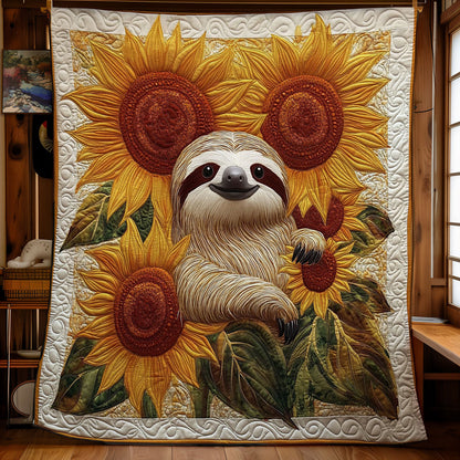 Sloth In Sunflower Garden WY0202058CL Quilt