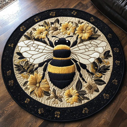 Floral Queen Bee XR1203017CL Quilted Round Mat